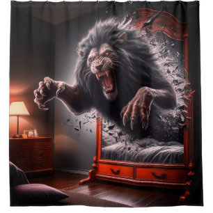 Rideaux De Douche Lion effrayant