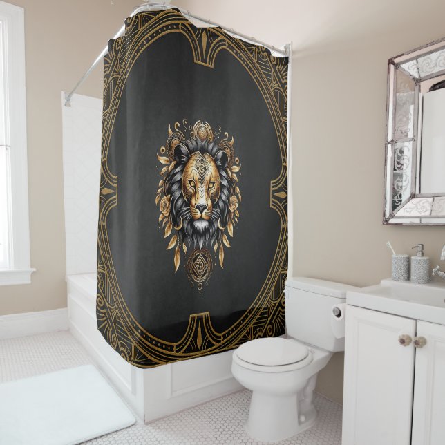 Rideaux De Douche Lion majestueux (En situation)