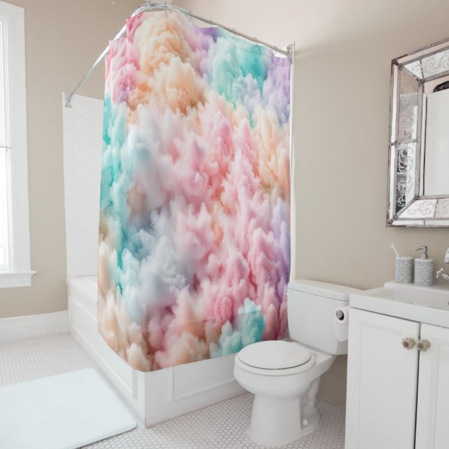 Rideaux De Douche Liquide de bonbons en coton (En situation)