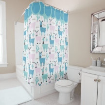Llama Alapaca Motif Bleu rose mignon Animaux