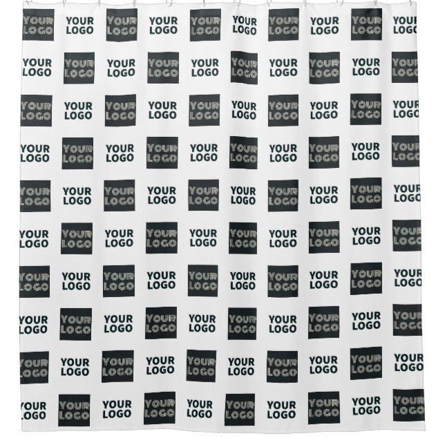 Rideaux De Douche Logo simple à répétition 2 | Blanc (Devant)