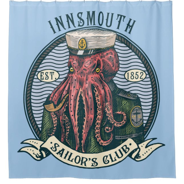Rideaux De Douche L'Ombre sur la voile de Lovecraft Innsmouth (Devant)