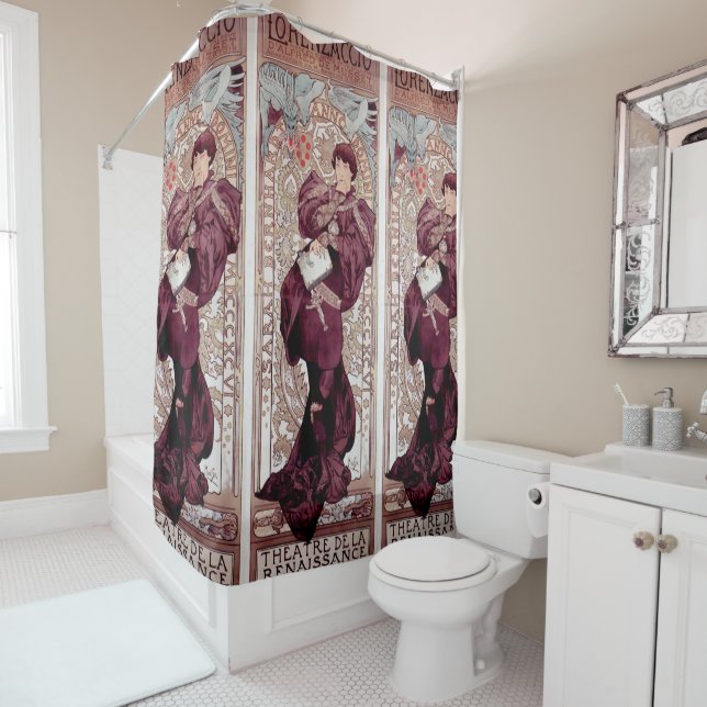 Rideaux De Douche Lorenzaccio, Alphonse Mucha, Sarah Bernhardt, théâ (En situation)