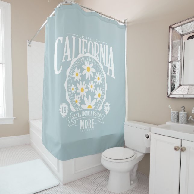 Rideaux De Douche Los Angeles California Floral Graphic (En situation)