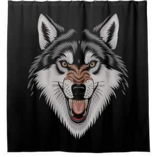 Rideaux De Douche Loup en colère