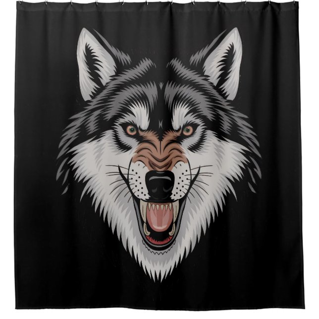 Rideaux De Douche Loup en colère (Devant)