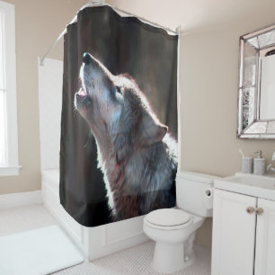 Rideaux De Douche Loup hurler le loup solitaire