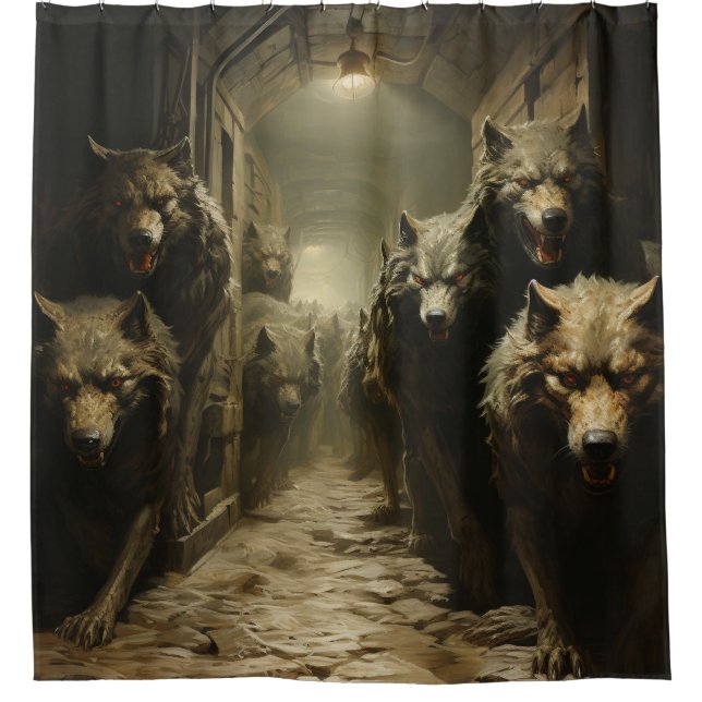 Rideaux De Douche Loups effrayants (Devant)