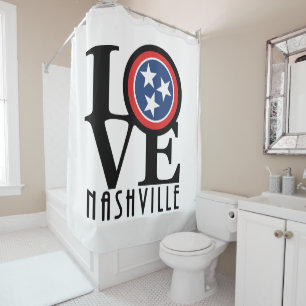 Rideaux De Douche LOVE Nashville (texte noir) 