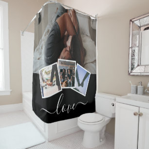 Rideaux De Douche Love Photo Collage Personnalisé 4 Modèle photo