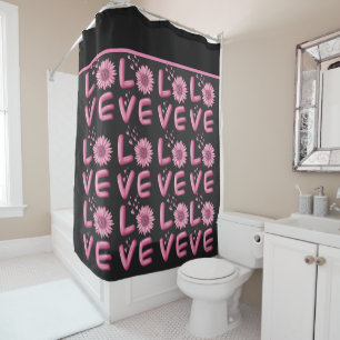 Rideaux De Douche Love Tournesol Rose