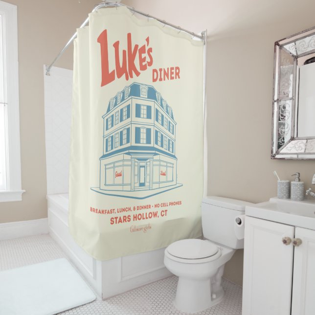 Rideaux De Douche Luke’s Diner Stars Hollow Design (En situation)