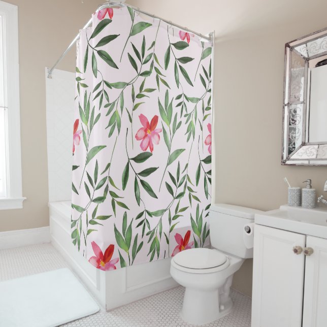 Rideaux De Douche Lumière florale Whimsical et belle (En situation)