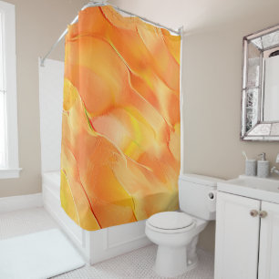 Rideaux De Douche Lumière sculptée en jaune et orange