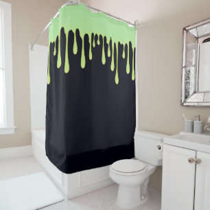 Rideaux De Douche Lumière Verte Gouttes Gouttant Halloween