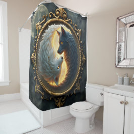 Rideaux De Douche Lunar Balance – Where Shadows Embrace the Light. 