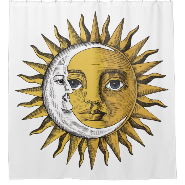 Rideaux De Douche Lune et soleil - Jour et Nuit (Devant)