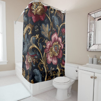 Rideaux De Douche Luxury Indian Floral Shower Curtain Vintage Royal 