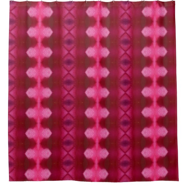 Rideaux De Douche Magenta Flower Ikat 9 (Devant)