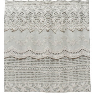 Rideaux De Douche Magnifique, subtile, textile laqué blanc gros plan