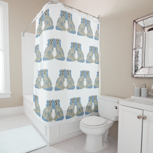 Rideaux De Douche Magnolia Staffordshire Chiens Ginger jarres (En situation)