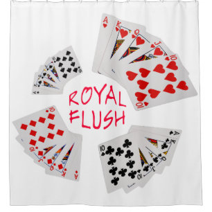 Rideaux De Douche Mains de poker - Royal Flush