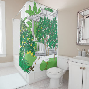 Rideaux De Douche Maison Tropicale