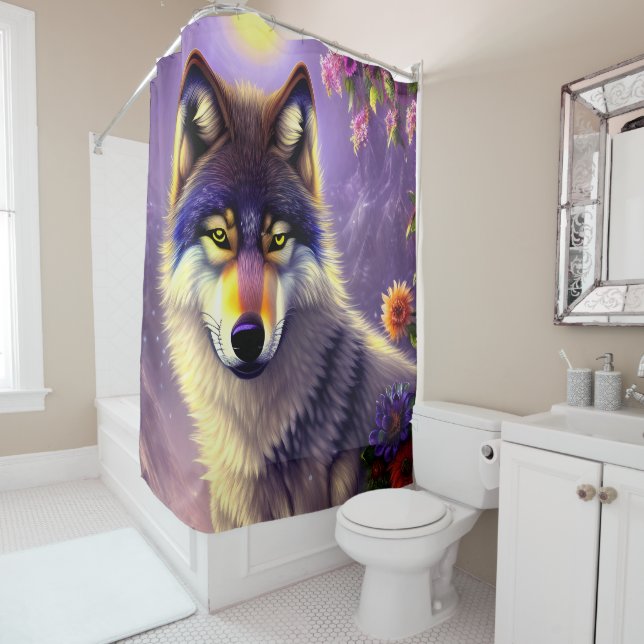 Rideaux De Douche Majestic Majesté du loup (En situation)