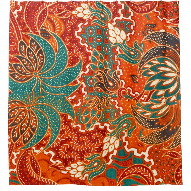 Rideaux De Douche Malaysian Batik : Beau Motif d'art. (Devant)