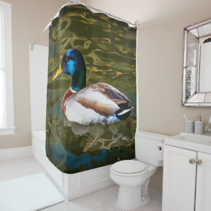 Rideaux De Douche Mallard Duck Portrait Artistique