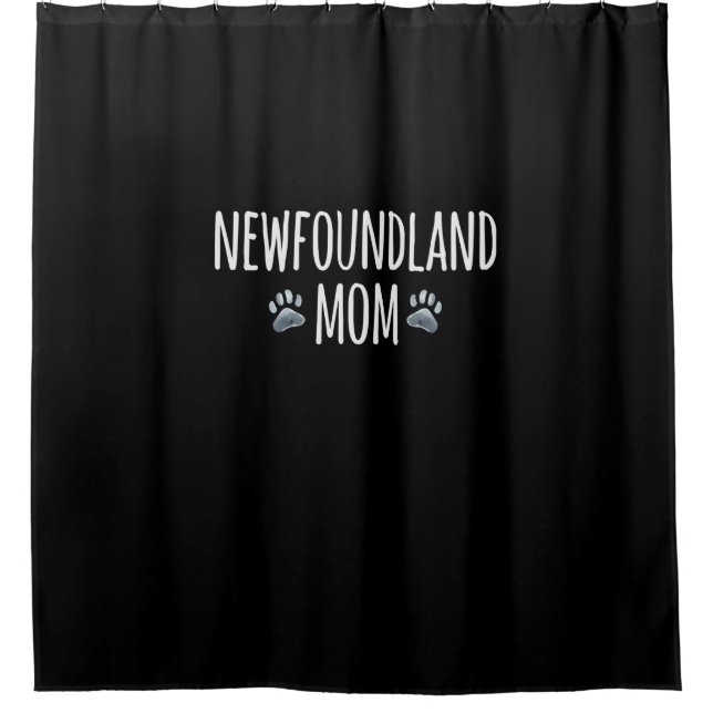 Rideaux De Douche maman chien de Terre-Neuve | Conception de pattes  (Devant)