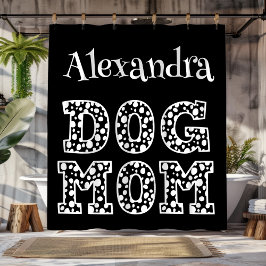 Rideaux De Douche Maman de chien personnalisée noir et blanc