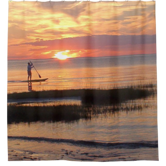 Rideaux De Douche Man Water Boaring sur Cape Cod Harbour (Devant)