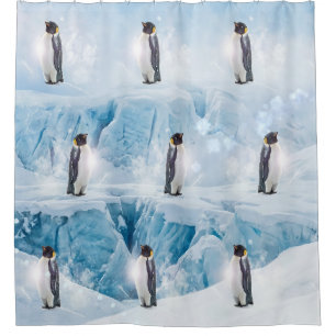 Rideaux De Douche Manchots Empereurs Sur Un Glacier