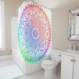 Rideaux De Douche Mandala Arc-en-ciel 