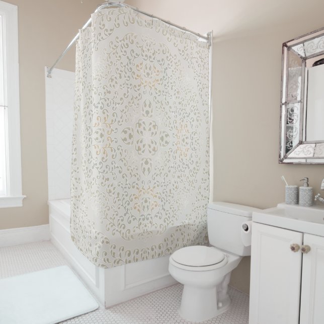 Rideaux De Douche Mandala Baroque Ornement Motif Design (En situation)
