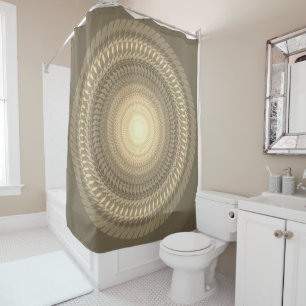 Rideaux De Douche Mandala de scies vertes dans les tribus de Sepia