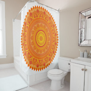 Rideaux De Douche mandala indien Orange