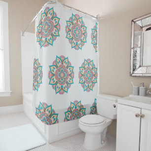 Rideaux De Douche Mandala marocain motif ethnique coloré