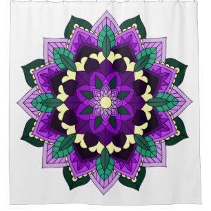 Rideaux De Douche Mandala Motif 02 en violet