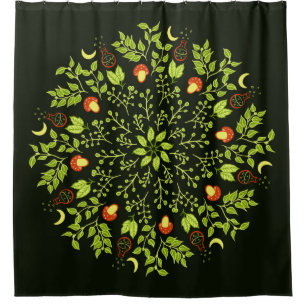 Rideaux De Douche Mandala - Potions, Champignons, Feuilles