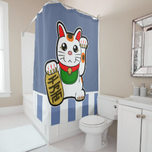Rideaux De Douche Maneki Neko : Chat chanceux japonais