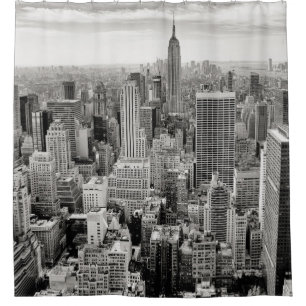 Rideaux De Douche Manhattan, New York (panorama noir et blanc)