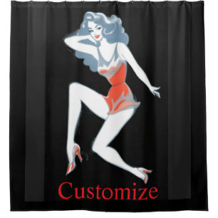 Rideaux De Douche Mannequin Glamour Posant Thunder_Cove