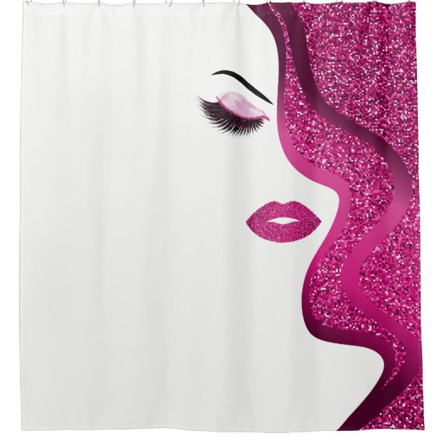 Rideaux De Douche Maquillage avec effet parties scintillant (Devant)