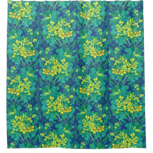 Rideaux De Douche Marais Marigold Fleur sauvage Fleurs Jaunes Motif