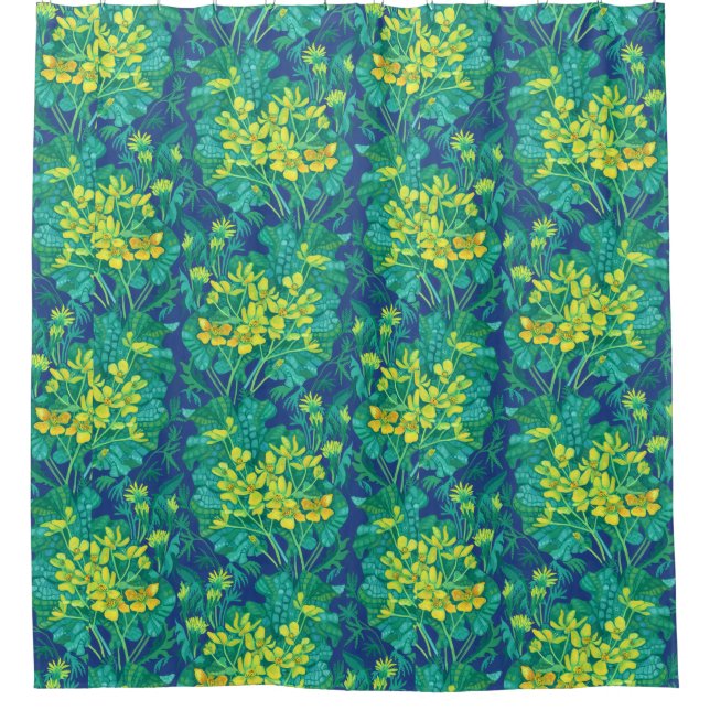 Rideaux De Douche Marais Marigold Fleur sauvage Fleurs Jaunes Motif (Devant)