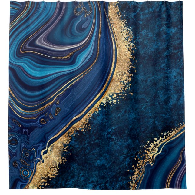 Rideaux De Douche marbre bleu arrière - plan abstrait agate granite  (Devant)