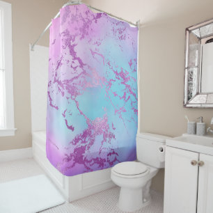 Rideaux De Douche Marbre chic   Glam violet violet violet bleu Ombre