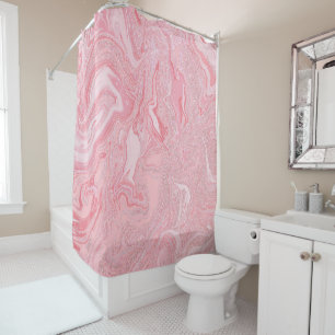 Rideaux De Douche Marbre de Parties scintillant rose corail brillant